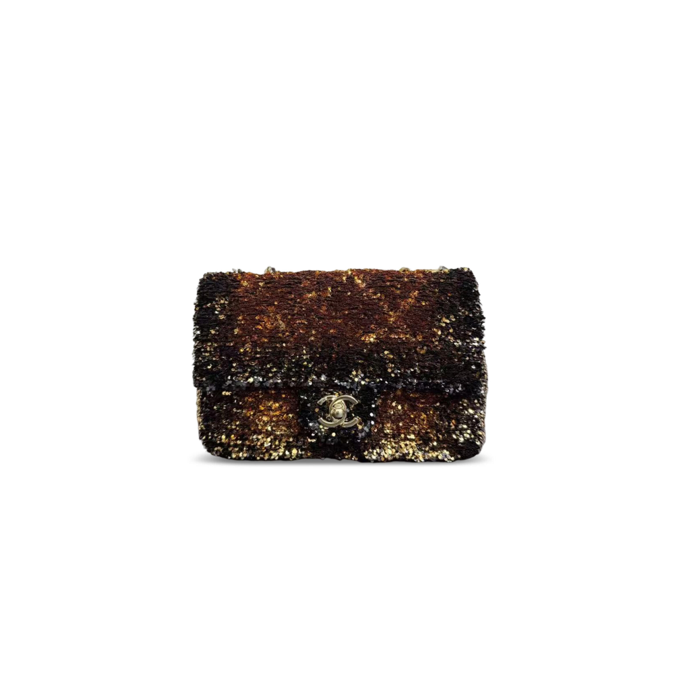 CHANEL 25B SEQUIN FLAP BAG (21*14*8cm)